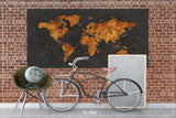 World Map CANVAS Print Extra Large Copper World Art Push Pin Travel Map Rustic World Map Antiques Map Art Wanderlust Pushpin Trawel Map-1236