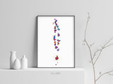 Maldives Map Watercolor Print Travel Art Anniversary Housewarming Gift Country Map of Maldives Print Map Love Honeymoon Wedding Gift-1868