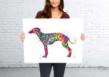 Whippet Dog Watercolor Print Whippet Greyhound Painting Greyhound Whippet Gift Dog Lover Animal Print Dog Poster Greyhound Art Dog Art-425