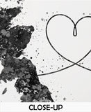 Personalised Map Print Watercolor Print Any Two Maps Moving Abroad Present Distance Gifts Country to Country Customized Wall Art-2634