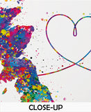 Personalised Map Print Watercolor Print Any Two Maps Moving Abroad Present Distance Gifts Country to Country Customized Wall Art-2634