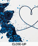 Personalised Map Print Watercolor Print Any Two Maps Moving Abroad Present Distance Gifts Country to Country Customized Wall Art-2634