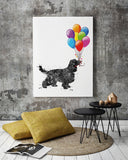 Cocker Spaniel with Balloon Watercolor Print Wall Art Dog Art Doglover Wall Decor Art Pet Dog Memorial Gift Wall Hanging Pet Loss Gift-1756