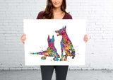 Doberman Dogs Watercolor Print Doberman Print Poster Gift Pet Dog Love Puppy Memorial Dog Gift Doberman Guard Security Doglover Dog Art-1847