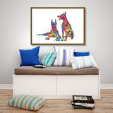 Doberman Dogs Watercolor Print Doberman Print Poster Gift Pet Dog Love Puppy Memorial Dog Gift Doberman Guard Security Doglover Dog Art-1847
