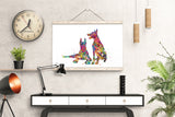 Doberman Dogs Watercolor Print Doberman Print Poster Gift Pet Dog Love Puppy Memorial Dog Gift Doberman Guard Security Doglover Dog Art-1847