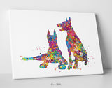 Doberman Dogs Watercolor Print Doberman Print Poster Gift Pet Dog Love Puppy Memorial Dog Gift Doberman Guard Security Doglover Dog Art-1847