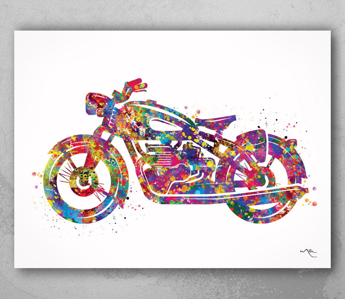 Motorcycle Art Watercolor Print Motorcycles Sport Bike Classic Motorbi CocoMilla