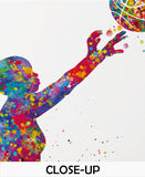 Wheelchair Basketball Girl Watercolor Print Female Woman Basketball Player Gift Wall Art Kids Gift Sports Handball Disability Gift-1772