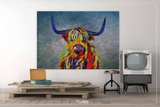 MooTella, Highland Cow oil painting, Canvas print, Highland Cow Print, Cattle, Abstract painting, Abstract art, Scottish Cow, Cow Art-925 - CocoMilla