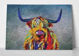 MooTella, Highland Cow oil painting, Canvas print, Highland Cow Print, Cattle, Abstract painting, Abstract art, Scottish Cow, Cow Art-925 - CocoMilla