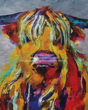 MooTella, Highland Cow oil painting, Canvas print, Highland Cow Print, Cattle, Abstract painting, Abstract art, Scottish Cow, Cow Art-925 - CocoMilla