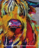 MooTella, Highland Cow oil painting, Canvas print, Highland Cow Print, Cattle, Abstract painting, Abstract art, Scottish Cow, Cow Art-925 - CocoMilla