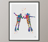 Scuba Divers Couple Love Watercolor Canvas Print Coastal Living Art Print Wall Art Diving Underwater Wall Decor Canvas Art Wall Hanging-793 - CocoMilla