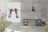 Scuba Divers Couple Love Watercolor Canvas Print Coastal Living Art Print Wall Art Diving Underwater Wall Decor Canvas Art Wall Hanging-793 - CocoMilla
