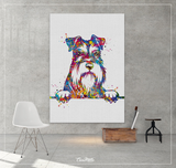 Schnauzer Portrait Watercolor Dog Print Pet Gift Pet Dog Love Puppy Friend Dog Poster Dog Art Dog Wall Art Doglover Gift Animal Poster-1437 - CocoMilla