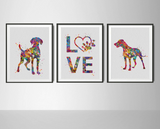 Hungarian Vizsla Dog Watercolor Print Set Dog Art Customizable Animal Poster Doglover Gift Dog Lover Vizsla Gift Poster Wall Hanging-1452 - CocoMilla