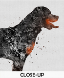 Rottweiler Dog Black Watercolor Print Rottweiler Poster Gift Pet Doglover Puppy Friend Security Dog Bodyguard Animal Dog Poster Dog Art-1504 - CocoMilla