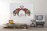 Elephant Together Quote Watercolor Print Wedding Gift Anniversary Gift Couple Print Valentines Day Housewarming Gift Family Wall Art-1447 - CocoMilla