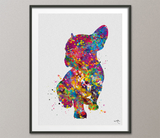French Bulldog Watercolor Dog Print Frenchie art print Bouledogue Francais Art Gift Pet Dog Love Friend Animal Doglover Poster Dog Art-1526 - CocoMilla