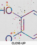 Adrenaline Molecule Watercolor Print Chemical Epinephrine Molecule Nerd Art Science Biology Medical Art Chemistry Science Art Decor-350 - CocoMilla
