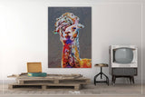 Llama oil painting, Canvas print,  Alpaca painting, Llama Print, Nursery decor, Animal decor, Abstract painting, Abstract art, Christmas-921