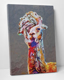 Llama oil painting, Canvas print,  Alpaca painting, Llama Print, Nursery decor, Animal decor, Abstract painting, Abstract art, Christmas-921