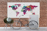 World Map Push Pin, Large world map, Decorative Push Pins, Abstract World Map, Travel Gift, Wall Decor, Worldmap poster, Christmas Gift-1069