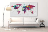 World Map Push Pin, Large world map, Decorative Push Pins, Abstract World Map, Travel Gift, Wall Decor, Worldmap poster, Christmas Gift-1069
