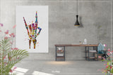 Rock And Roll Skeleton Hand Watercolor Print Music Wall Art Poster Geek Party Rock Hand Sign Rocknroll Wall Art Home Decor Wall Hanging-1243
