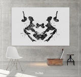 Rorschach Inkblot Test Card 3 BW Watercolor Print Psychology Psychiatry Psychotherapist Psychological Psychologist Office Medical Art-1288