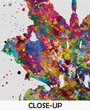 Rorschach Inkblot Test Card 9 Watercolor Print Psychology Psychiatry Psychotherapist Psychological Psychologist Clinic Medical  Office-1323