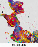 Rorschach Inkblot Test Card 7 Watercolor Print Psychology Psychiatry Psychotherapist Psychological Psychologist Clinic Medical Office-1318