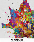 Rorschach Inkblot Test Card 6 Watercolor Print Psychology Psychiatry Psychotherapist Psychological Psychologist Clinic Medical Office-1316