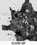 Rorschach Inkblot Test Card 4 BW Watercolor Print Psychology Psychiatry Psychotherapist Psychological Psychologist Clinic Medical Art-1324