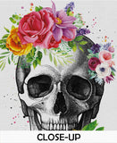 Skull Anatomy Floral Watercolor Print Medical Art Science Art Anatomy with Flowers Neurology Human Skull Dental Tooth Art Skeleton Gift-1354