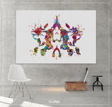 Rorschach Inkblot Test Card 10 Watercolor Print Psychology Psychiatry Wall Art Psychotherapist Psychologist Office Medical Art Clinic-1283
