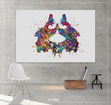 Rorschach Inkblot Test Card 2 Watercolor Print Psychology Psychiatry Art Psychotherapist Psychological Psychologist Office Medical Art-1286