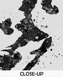 Rorschach Inkblot Test Card 3 BW Watercolor Print Psychology Psychiatry Psychotherapist Psychological Psychologist Office Medical Art-1288