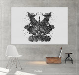 Rorschach Inkblot Test Card 9 BW Watercolor Print Psychology Psychiatry Psychotherapist Psychological Psychologist Clinic Medical Art-1322