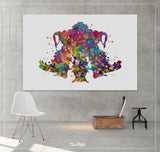 Rorschach Inkblot Test Card 4 Watercolor Print Psychology Psychiatry Psychotherapist Psychological Psychologist Clinic Medical Office-1309