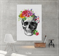 Skull Anatomy Floral Watercolor Print Medical Art Science Art Anatomy with Flowers Neurology Human Skull Dental Tooth Art Skeleton Gift-1354