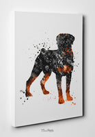 Rottweiler Dog Black Watercolor Print Rottweiler Poster Gift Doglover Puppy Friend Security Dog Bodyguard Animal Dog Poster Dog Art-1507