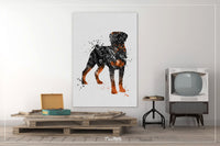 Rottweiler Dog Black Watercolor Print Rottweiler Poster Gift Doglover Puppy Friend Security Dog Bodyguard Animal Dog Poster Dog Art-1507