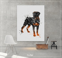 Rottweiler Dog Black Watercolor Print Rottweiler Poster Gift Doglover Puppy Friend Security Dog Bodyguard Animal Dog Poster Dog Art-1507