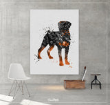 Rottweiler Dog Black Watercolor Print Rottweiler Poster Gift Doglover Puppy Friend Security Dog Bodyguard Animal Dog Poster Dog Art-1507