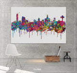 Liverpool Skyline Watercolor Print Cityscape Living Room Wedding Gift Poster England Poster Travel Art Wall Decor Wall Hanging Map Art-1620