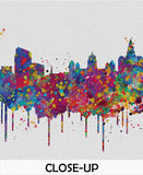 Liverpool Skyline Watercolor Print Cityscape Living Room Wedding Gift Poster England Poster Travel Art Wall Decor Wall Hanging Map Art-1620