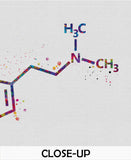 DMT Molecule Watercolor Print Chemical Molecule Symbol Wall Art Nerd Science Biology Medical Art Chemistry Laboratory Medical Clinic-1646