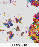 Pregnant Woman Quote Watercolor Print Pregnancy Mom Gift Butterfly Obstetrician Nursing Baby Shower New Mum Art Mother Gift Midwife Gift-343